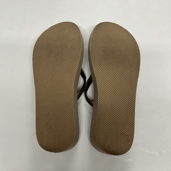J Crew Skinny Wedge Flip Flop Gold - Picture 5 of 6